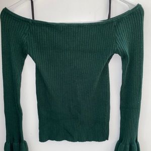 Jr. Ribbed Bell-Sleeve Crop Top